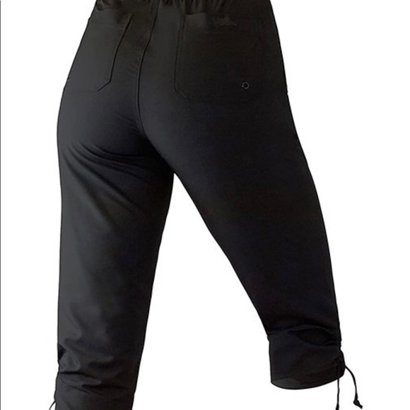 UV Skinz-NWT-women’s black side tie capri beach pants - Picture 2 of 14